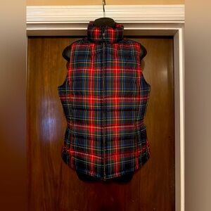 Talbots Plaid Quilted Down Puffer Vest - Size S